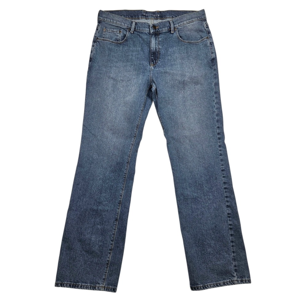 Mott & Bow Straight Leg Jeans Mens 36x34 Blue Denim Medium Wash Classic Casual